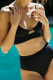 Black Sexy Solid Hollowed Out Split Joint Swimwears
