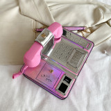 Pink Fashion Patchwork Crossbody Bag