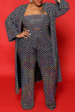 Colour Fashion Sexy Print Basic Long Sleeve Three-piece Set
