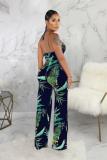 Red Sexy Fashion Patchwork Backless Print Sleeveless V Neck Jumpsuits
