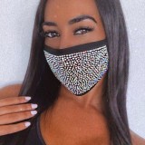Black Fashion Hot Drilling Decorative White Face Mask