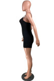 Grey Sexy Solid Patchwork Without Belt Spaghetti Strap Straight Rompers