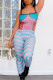 Multicolor Sexy Casual Print Backless Square Collar Skinny Jumpsuits
