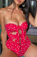 Red Sexy Dot Hollowed Out Swimwears