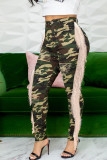 Camouflage Denim Zipper Fly High camouflage Hole pencil Pants Pants