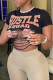 Black Fashion Sexy Print Ripped Hollowed Out O Neck T-Shirts