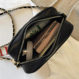 Black Fashion Casual Solid Chain Strap Crossbody Bag