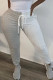 Grey Fashion Street Adult Cotton Patchwork Solid Split Joint Straight Bottoms