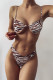 Zebra Fashion Sexy Print Backless Swimwears