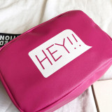 Rose Red Fashion Casual Letter Print Crossbody Bag