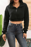 Camel Sexy Solid Patchwork Turndown Collar Tops