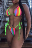 Colour Sexy Print Split Joint Swimwears