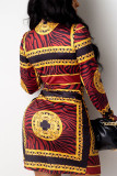 Leopard Print Work Daily Print V Neck Pencil Skirt Dresses