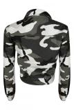 Camouflage Turndown Collar Camouflage Patchwork The cowboy Others Long Sleeve Denim jacket