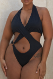 White Sexy Solid Hollowed Out Swimwears