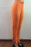 White Black Green Pink Apricot Orange purple Polyester Zipper Fly High Solid Zippered Boot Cut Pants Bottoms