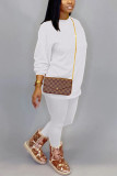 White OL Solid pencil Long Sleeve Two Pieces