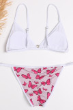 Red Sexy Butterfly Print Printing Swimwears