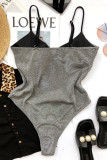 Grey Fashion Sexy Solid Backless Swimwears