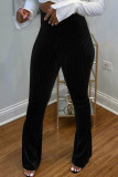 Black Fashion Sexy Adult PVC Solid Pants Boot Cut Bottoms
