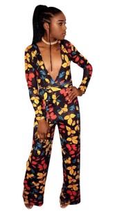 As Show Multi Polyester Milk Silk Hollow Out Sashes Print sexy Jumpsuits & Rompers