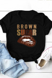 Army Green Fashion Casual Print Basic O Neck T-Shirts