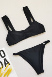 Blue Sexy Casual Solid Solid Color Swimwears