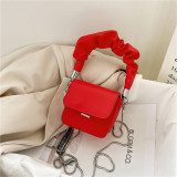 Red Fashion Casual Solid Chain Crossbody Bag