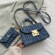 Deep Blue Fashion Print Crossbody Bag