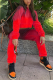 Red Casual Print Tie-dye O Neck Long Sleeve Two Pieces