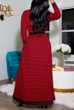 Red Fashion Casual Print Basic Long Sleeve Three-piece Set