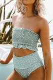 Blue Sexy Print Split Joint Swimwears