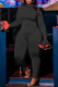 Black Casual Sportswear Solid Basic Half A Turtleneck Skinny Jumpsuits