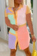 Yellow Fashion Casual Patchwork Basic Turndown Collar Shirt Dress