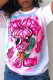 White Fashion Casual Print Basic O Neck T-Shirts