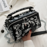 White Casual Street Patchwork Print Bags
