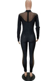 White Casual Print Leopard Patchwork O Neck Regular Jumpsuits