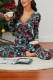 Black Sexy Print Patchwork V Neck Skinny Jumpsuits
