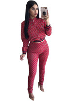 Red Elastic Fly High Print pencil Pants