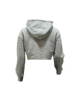 Grey Sportswear Solid O Neck Tops