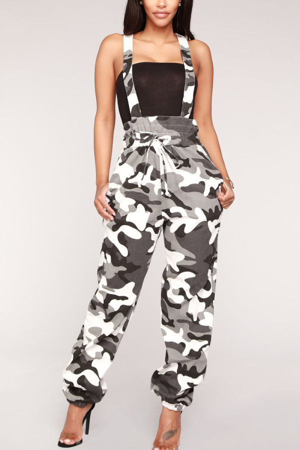 Black Casual Print Regular Mid Waist Pencil Bottoms