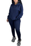 Blue Polyester Fashion Active adult Ma'am Patchwork Solid Two Piece Suits pencil Long Sleeve Two Pieces