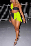 White Fashion Sexy Patchwork Tassel Backless Swimwears Set