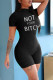 Black Fashion Casual Letter Print Basic Turtleneck Skinny Romper