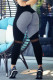 Black Casual Sportswear Patchwork Basic Skinny High Waist Pencil Trousers