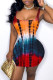 Multi-color Fashion Sexy Tie Dye Printing Square Collar Vest Dress