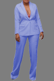 Pink Casual Solid Patchwork Turndown Collar Long Sleeve Two Pieces