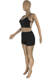 Pink Sportswear Solid Patchwork U Neck Sleeveless Two Pieces