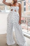 Leopard Print Fashion Sexy Print Backless Strapless Sleeveless Two Pieces
