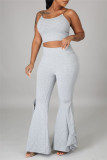 Red Sexy Casual Solid Backless Spaghetti Strap Sleeveless Two Pieces